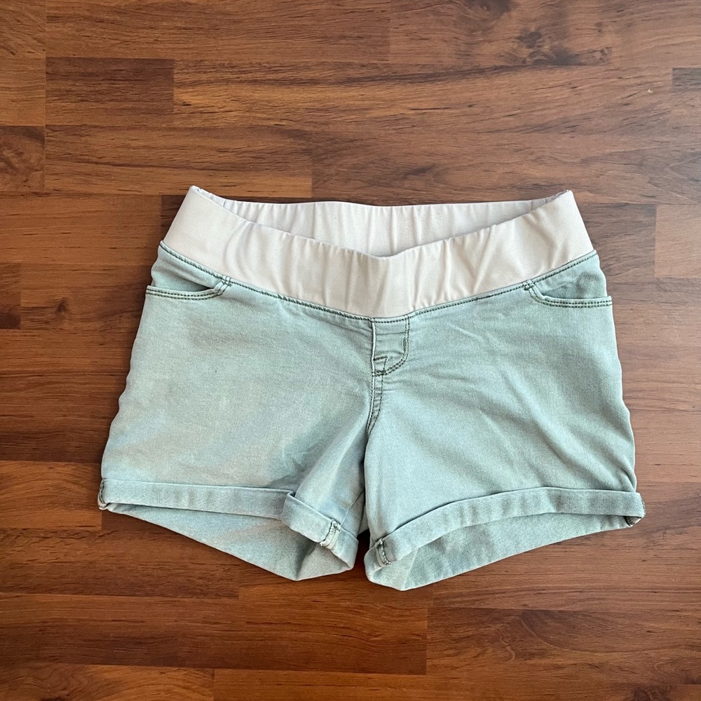 Maternity Army Green denim shorts